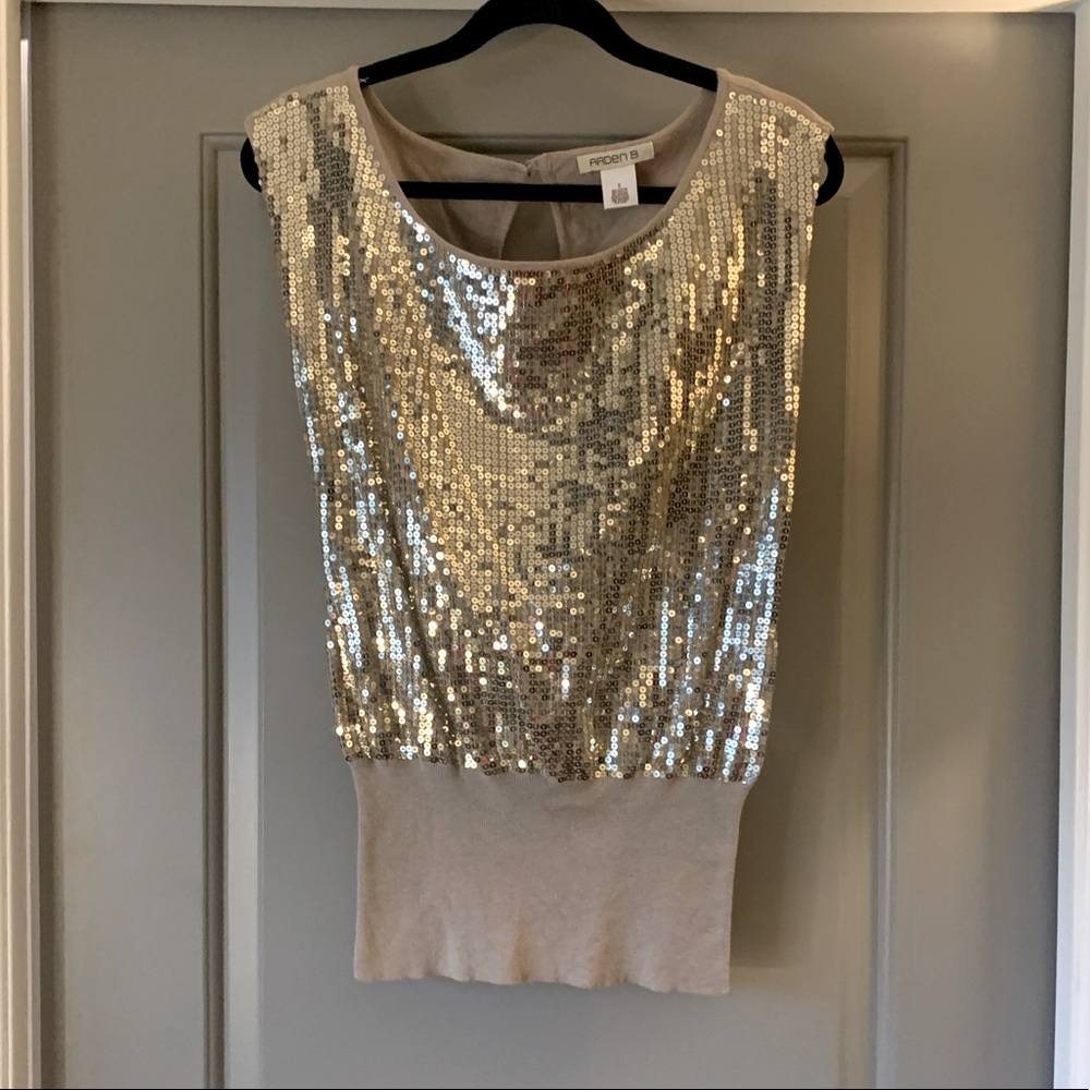 Arden B sequin blouson sweater
